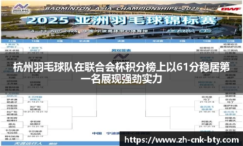 杭州羽毛球队在联合会杯积分榜上以61分稳居第一名展现强劲实力